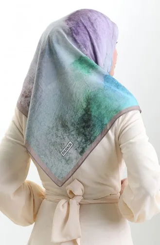 Karaca Patroon Sjaal Van Natuurlijke Vezels 82018-03 Minkblauw 82018-03