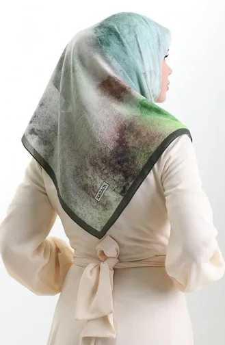 Karaca Patterned Natural Fiber Scarf 82018-06 Emerald Green Pistachio Green 82018-06
