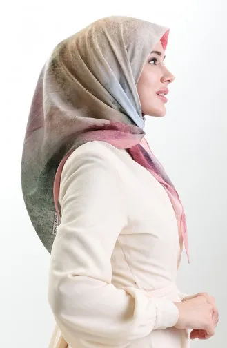 Karaca Patroon Sjaal Van Natuurlijke Vezels 82018-09 Roze Kaki 82018-09