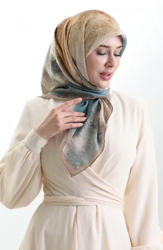 Écharpe En Fibres Naturelles à Motifs Karaca 82018-10 Marron Terre 82018-10