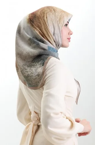 Écharpe En Fibres Naturelles à Motifs Karaca 82018-10 Marron Terre 82018-10