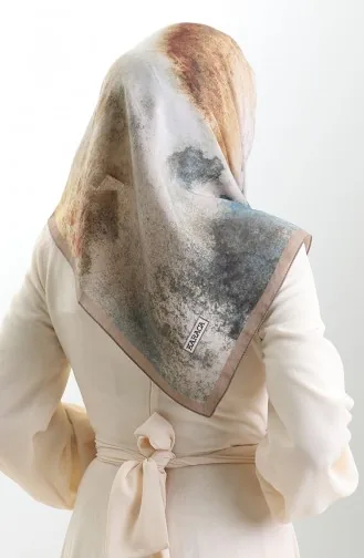 Écharpe En Fibres Naturelles à Motifs Karaca 82018-10 Marron Terre 82018-10