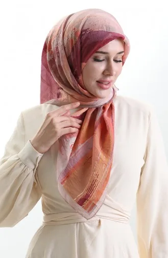 Écharpe En Fibres Naturelles à Motifs Karaca 82019-11 Poudre De Saumon 82019-11