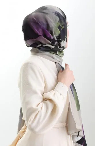 Karaca Doğal Elyaf Şal 82005-01 Bej Yeşil