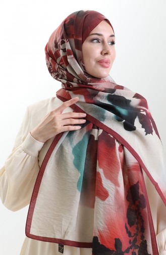 شال كاراكا من الألياف الطبيعية 82005-02 أحمر كلاريت أسود 82005-02