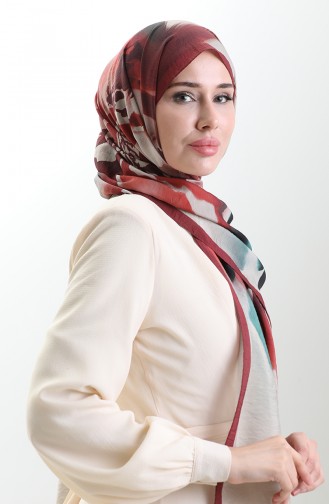 شال كاراكا من الألياف الطبيعية 82005-02 أحمر كلاريت أسود 82005-02