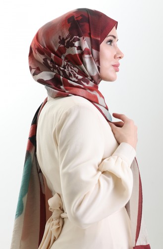شال كاراكا من الألياف الطبيعية 82005-02 أحمر كلاريت أسود 82005-02