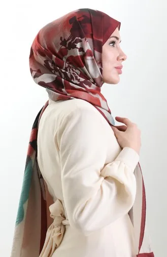 Karaca Naturfaser Schal 82005-02 Weinrot Schwarz 82005-02