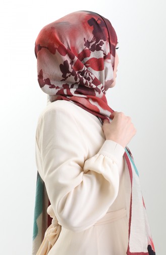 شال كاراكا من الألياف الطبيعية 82005-02 أحمر كلاريت أسود 82005-02