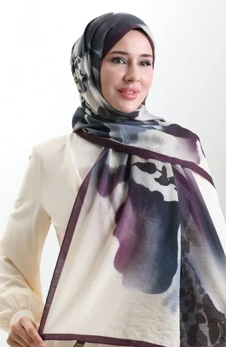 Karaca Doğal Elyaf Şal 82005-03 Mürdüm Krem