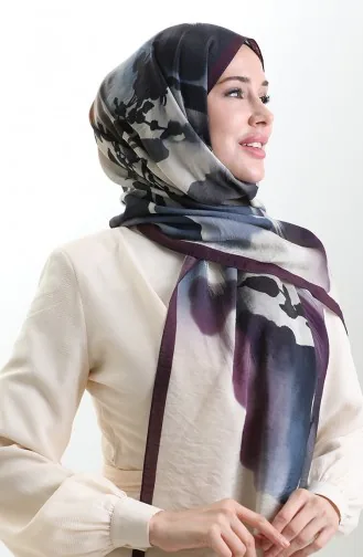 Karaca Doğal Elyaf Şal 82005-03 Mürdüm Krem