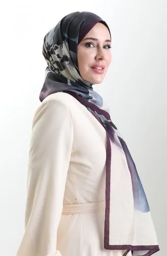 Karaca Doğal Elyaf Şal 82005-03 Mürdüm Krem