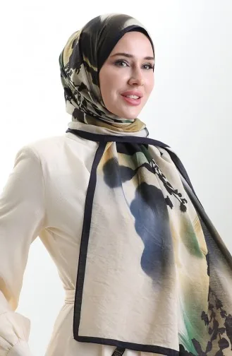 شال كاراكا من الألياف الطبيعية 82005-04 أزرق داكن ذهبي 82005-04