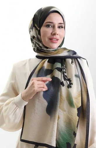 شال كاراكا من الألياف الطبيعية 82005-04 أزرق داكن ذهبي 82005-04