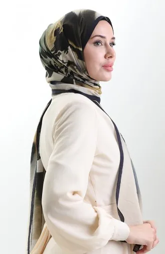 شال كاراكا من الألياف الطبيعية 82005-04 أزرق داكن ذهبي 82005-04