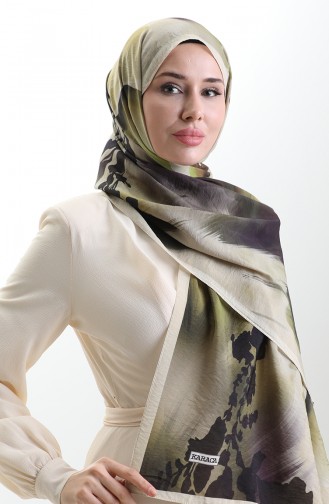 شال كاراكا من الألياف الطبيعية 82005-06 ذهبي وأخضر 82005-06