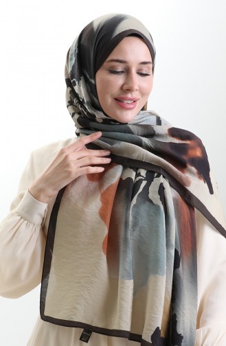 شال كاراكا من الألياف الطبيعية 82005-08 بلون كريمة القهوة المرّة 82005-08