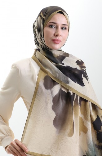 شال كاراكا من الألياف الطبيعية 82005-09 بلون كريم الخردل 82005-09