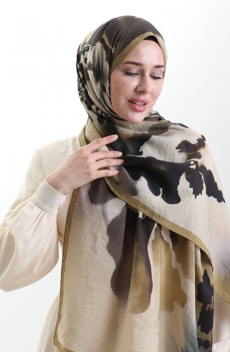 شال كاراكا من الألياف الطبيعية 82005-09 بلون كريم الخردل 82005-09