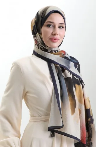 Karaca Doğal Elyaf Şal 82005-11 Lacivert Kiremit