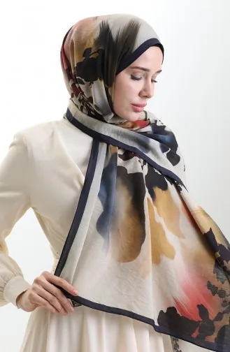 Karaca Doğal Elyaf Şal 82005-11 Lacivert Kiremit