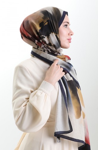 شال كاراكا من الألياف الطبيعية 82005-11 أزرق داكن بلاطي 82005-11