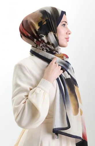 Karaca Doğal Elyaf Şal 82005-11 Lacivert Kiremit