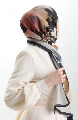 Karaca Doğal Elyaf Şal 82005-11 Lacivert Kiremit