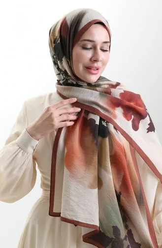 Karaca Doğal Elyaf Şal 82005-12 Kiremit Kahverengi