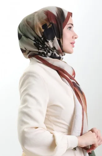 Karaca Doğal Elyaf Şal 82005-12 Kiremit Kahverengi