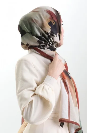 Karaca Doğal Elyaf Şal 82005-12 Kiremit Kahverengi