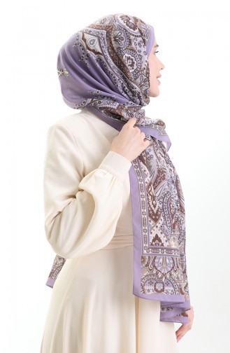 Châle En Coton Karaca 82007-02 Lilas Brun 82007-02