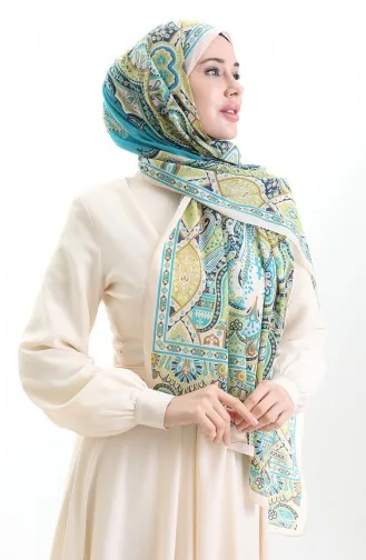 شال كاراكا القطني 82007-04 سلمون نعناعي أزرق 82007-04