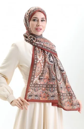 Karaca Cotton Shawl 82007-05 Brown Black 82007-05