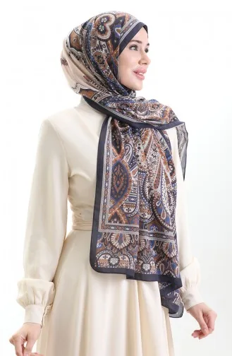 Karaca Cotton Shawl 82007-06 Navy Blue 82007-06