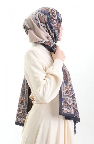 Karaca Cotton Shawl 82007-06 Navy Blue 82007-06