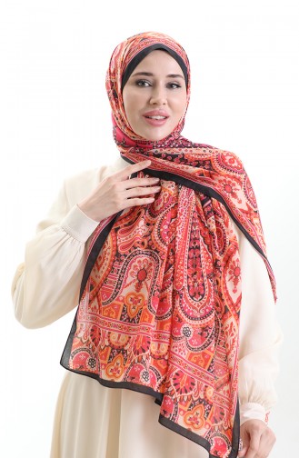 Karaca Baumwollschal 82007-08 Schwarz Orange 82007-08