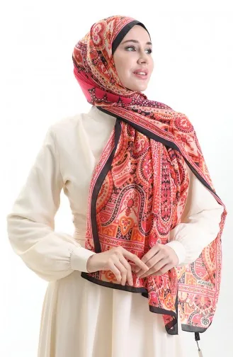 Karaca Cotton Shawl 82007-08 Black Orange 82007-08