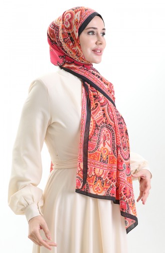 Karaca Baumwollschal 82007-08 Schwarz Orange 82007-08