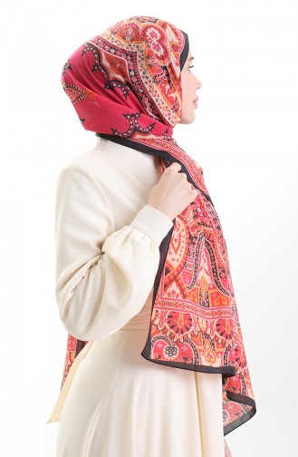 Karaca Baumwollschal 82007-08 Schwarz Orange 82007-08