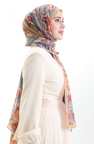 Karaca Cotton Shawl 82007-10 Gold Black 82007-10