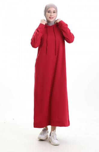Sportkleid Mit Kapuze Aus Doppelgarn 0190-27 Weinrot 0190-27