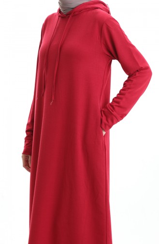 Sportkleid Mit Kapuze Aus Doppelgarn 0190-27 Weinrot 0190-27