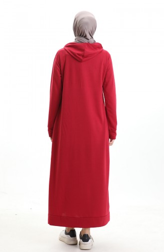 Sportkleid Mit Kapuze Aus Doppelgarn 0190-27 Weinrot 0190-27