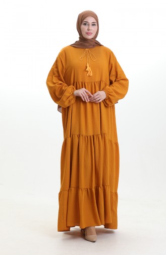 Tiered Collar Layered Dress 4107-14 Mustard 4107-14