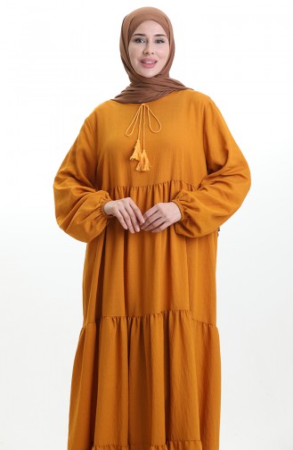 Tiered Collar Layered Dress 4107-14 Mustard 4107-14