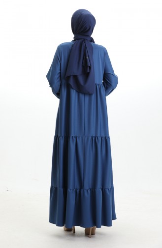 Tied Collar Layered Dress 4107-15 Navy Blue 4107-15