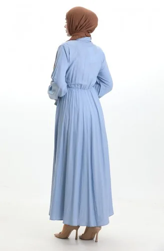 Double-Breasted Button-Down Belted Dress 0199-04 Baby Blue 0199-04