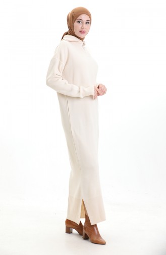Knitted Turtleneck Dress 0511-07 Cream 0511-07