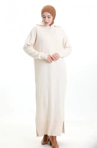 Knitted Turtleneck Dress 0511-07 Cream 0511-07